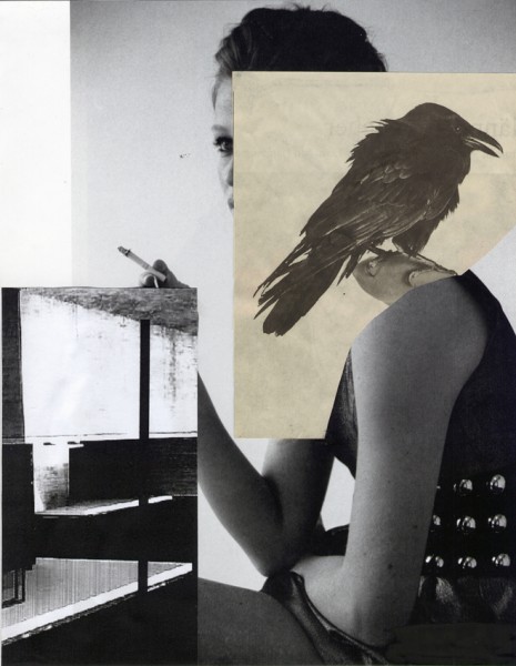 Composition with raven 2008 Collage on magazine page